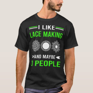 Camiseta Lacemaker de Fazer de rendas verde 3 Pessoas