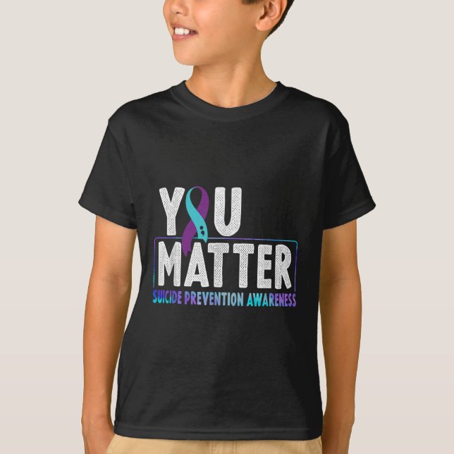Camiseta Laço Azul e Roxo de Conscientização sobre Prevençã (Frente)