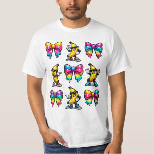 Camiseta Laço Coquete de Banana Gotejamento Crianças Homens