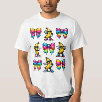 Camiseta Laço Coquete de Banana Gotejamento Crianças Homens