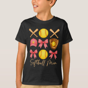 Camiseta Laço Coquete de Mãe de Softbol Laço Coquete Divert