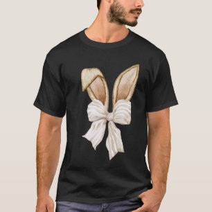 Camiseta Laço Coquete de Orelhas de Coelho Dia Feliz de Pás