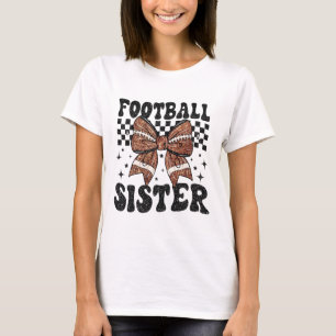 Camiseta Laço Coquete Futebol Americano Irmã Dia de Jogo Aç