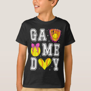 Camiseta Laço Coquete Macio Dia de Jogo da Mamãe Macia