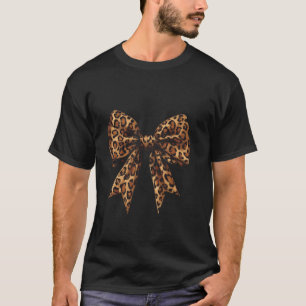 Camiseta Laço Coquete Padrão Leopardo Laço Delicado Animal