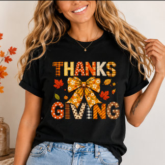 Camiseta Laço Coquette Dia de Ação de Graças| Presente de A
