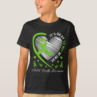 Camiseta Laço Coração de Conscientização sobre Saúde Mental