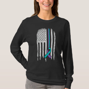 Camiseta Laço da Bandeira Americana de Conscientização da P