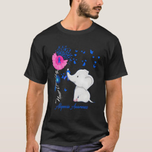 Camiseta Laço de Alopecia do Elefante Conscientização sobre