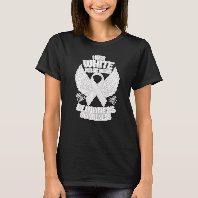 Camiseta Laço de Apoio ao Amigo de Conscientização da Cegue (Frente)