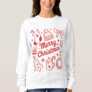 Camiseta Laço de árvore de doodles de Natal alegre Coquette