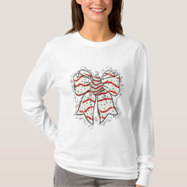 Camiseta Laço de Bolo de Árvore de Natal