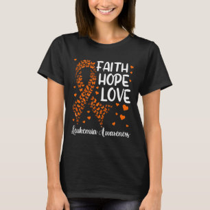 Camiseta Laço de Câncer no Sangue Fé Esperança Amor Leucemi