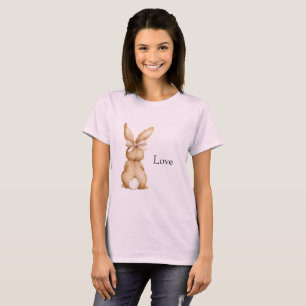 Camiseta Laço de Coelho Rosa Cauda Branca