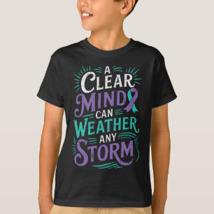 Camiseta Laço de Conscientização da Saúde Mental Prevenção