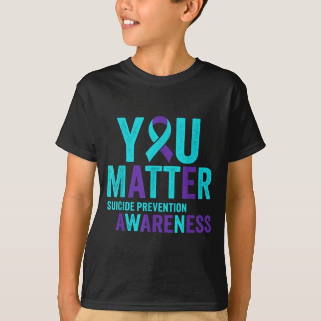 Camiseta Laço de Conscientização de Prevenção Você Importa (Frente)