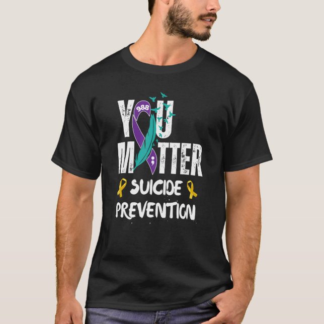 Camiseta Laço de Conscientização sobre Prevenção do Suicídi (Frente)