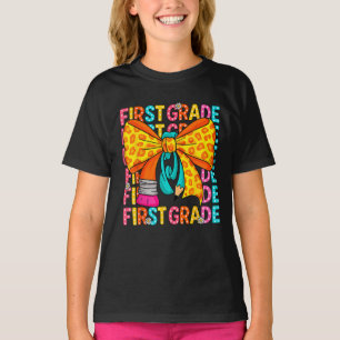 Camiseta Laco de Coquete Laço Lápis Primeiro Ano Crianças M