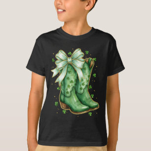 Camiseta Laço de coquete st patricks day botas ocidentais d