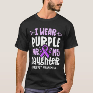 Camiseta Laço de Epilepsia Uso Roxo Para a Consciencializaç