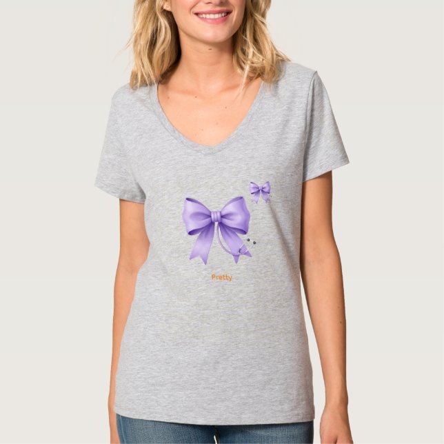 Camiseta Laço de estetoscópio de Lavanda Suave (Frente)