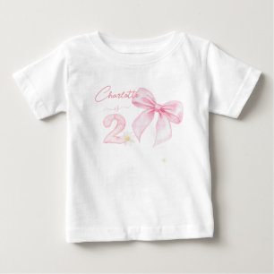 Camiseta Laço de Fita Rosa Chic 2 Dois 2º Aniversário