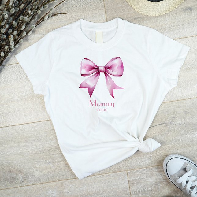 Camiseta Laço de Fita Rosa Mamãe Para Ser (Criador carregado)