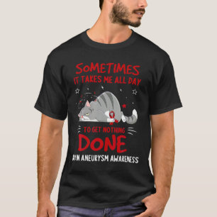 Camiseta Laço de Gato de Conscientização de Aneurisma 