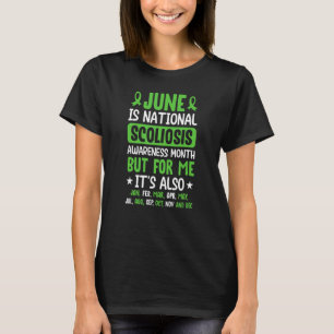 Camiseta Laço de Lesão Espinhal de Escoliose Escoliose Naci