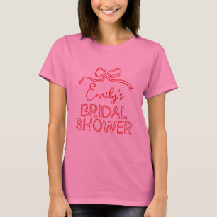 Camiseta Laço de nó de arco caprichoso coquete bridal showe