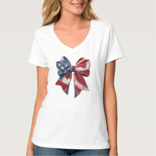Camiseta Laço de Remendo Falso dos EUA, Bandeira Americana