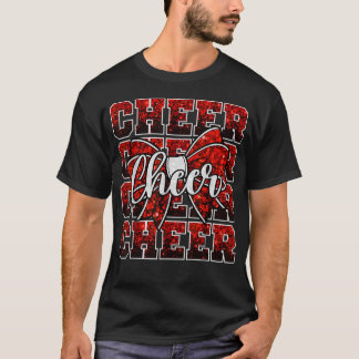Camiseta Laço de Torcida Coquette Vermelho Esporte Divertid