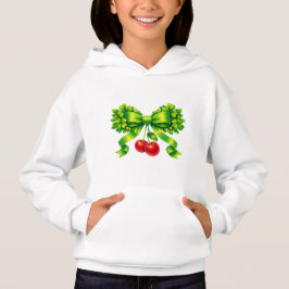 Camiseta Laço de Trevo Sortudo com Cerejas em Design Verde