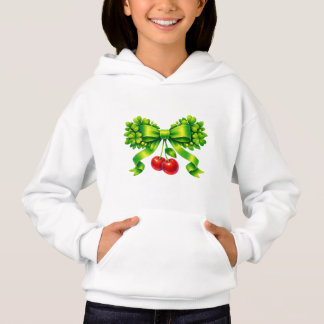 Camiseta Laço de Trevo Sortudo com Cerejas em Design Verde