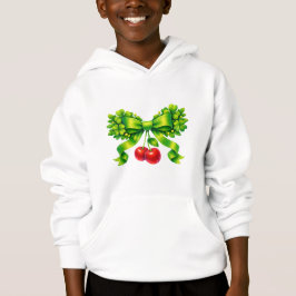 Camiseta Laço de Trevo Sortudo com Cerejas no Design Verde