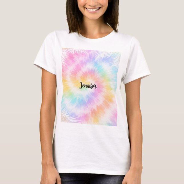 Camiseta Laço Dye Pastel Rosa Chic Feminino                 (Frente)