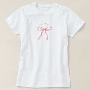 Camiseta Laço rosa cereja garota soft
