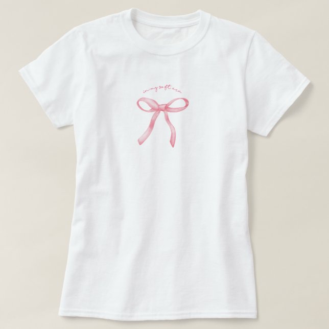 Camiseta Laço rosa cereja garota soft  (Frente do Design)