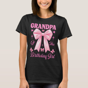 Camiseta Laço rosa coquete de aniversário da vovó menina co