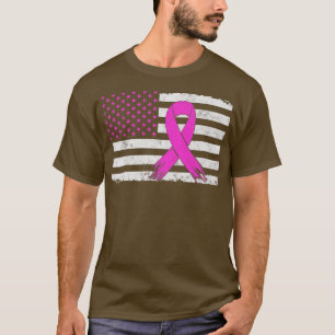Camiseta Laço Rosa Distressido Conscientização do Câncer de