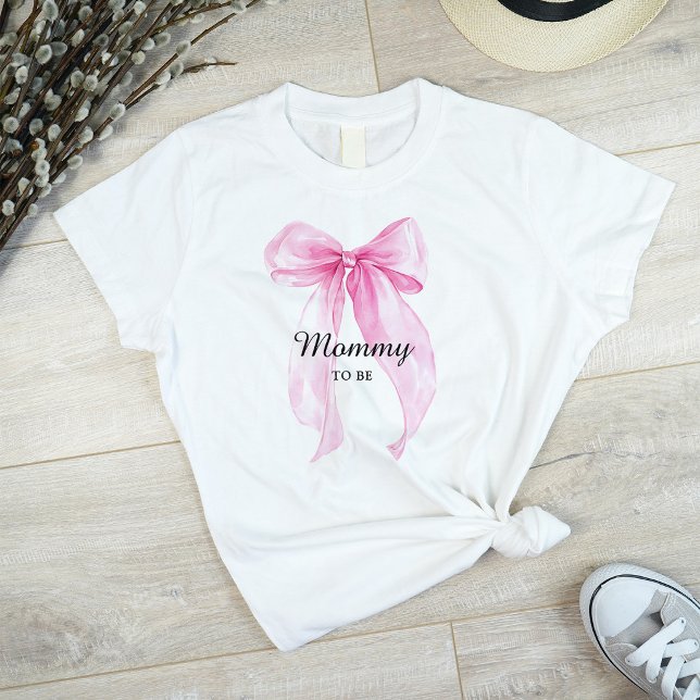 Camiseta Laço Rosa Mamãe Para Ser (Criador carregado)