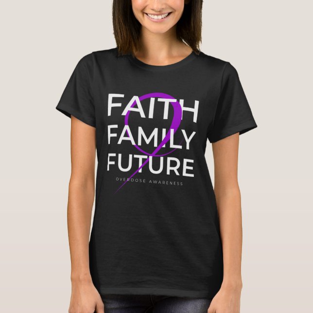 Camiseta Laço Roxo de Conscientização sobre Superdose de Dr (Frente)