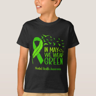 Camiseta Laço Verde de Conscientização da Saúde Mental em M