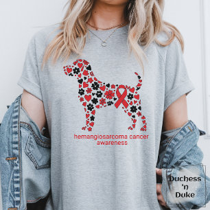 Camiseta Laço Vermelho de Conscientização sobre Hemangiossa