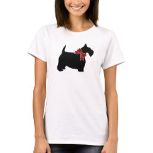 Laço vermelho de Paisley do Scottie preto