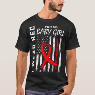 Camiseta Laço Vermelho Para a Consciencialização da Doença