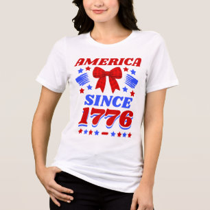 Camiseta Laço Xadrez Vermelho América desde 1776
