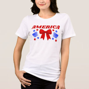Camiseta Laço Xadrez Vermelho Vintage Americana