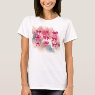 Camiseta Laços Coquette Rosa Quente Abstratos