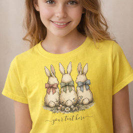 Camiseta Laços de Coelho Florais com Nome Personalizado Vin